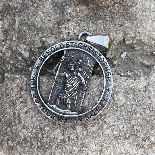 St. Christopher Stainless Steel Christian Pendant