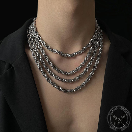 Stainless Steel Twist Chain Necklace