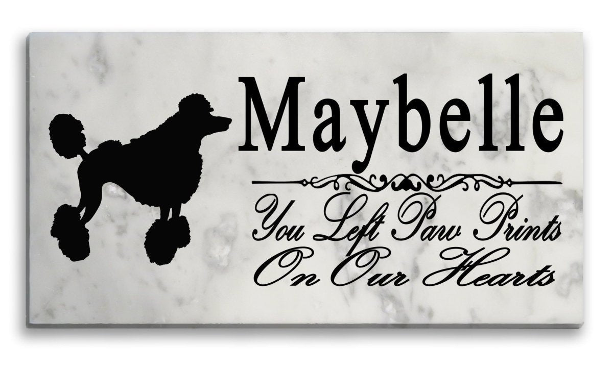 Standard Poodle Memorial Stone Personalized Garden Plaque Grave Marker Outdoor or Indoor