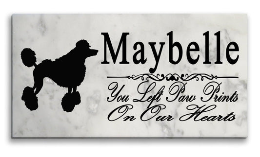 Standard Poodle Memorial Stone Personalized Garden Plaque Grave Marker Outdoor or Indoor