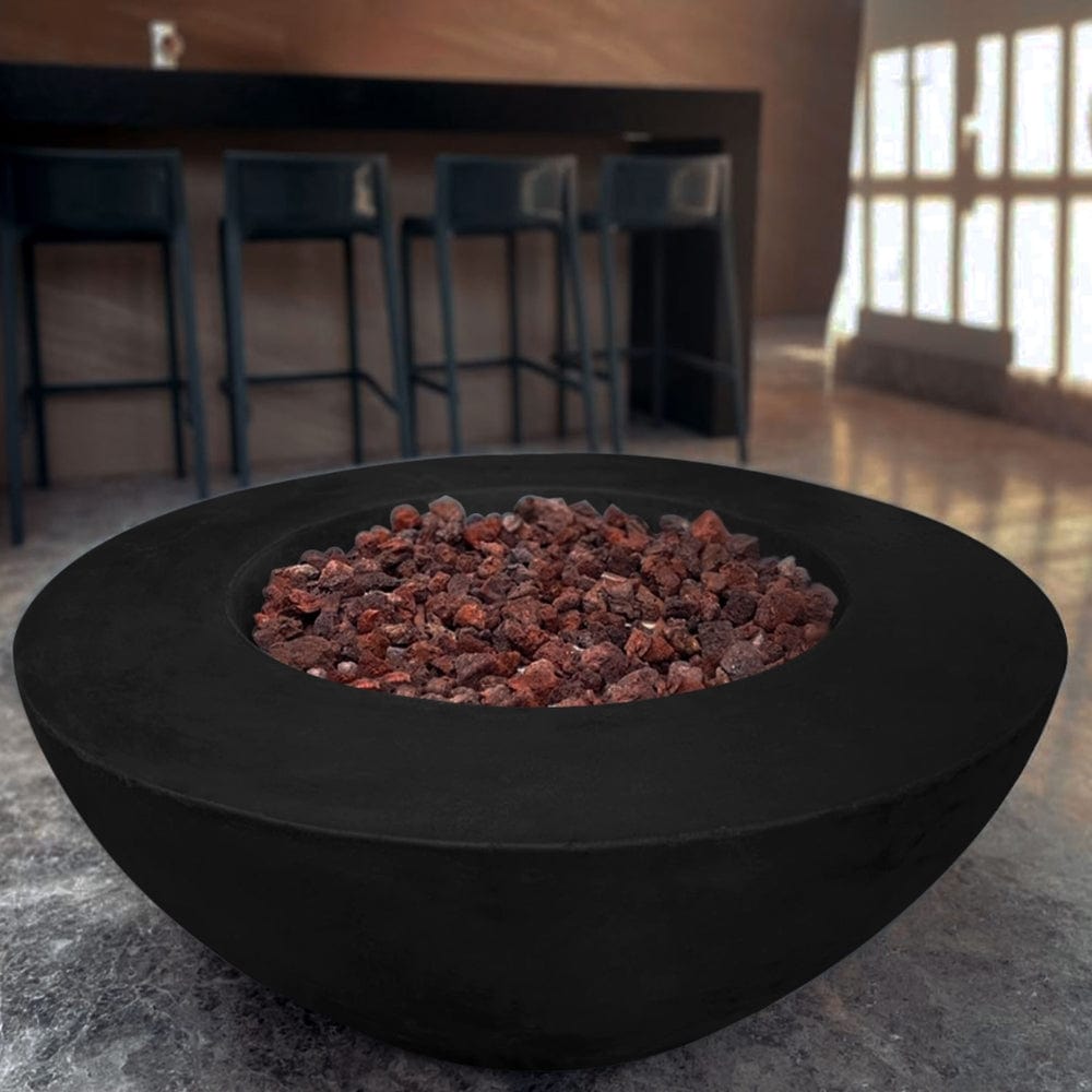 Stonelum Venecia 03 42-Inch Round Concrete Gas Fire Bowl