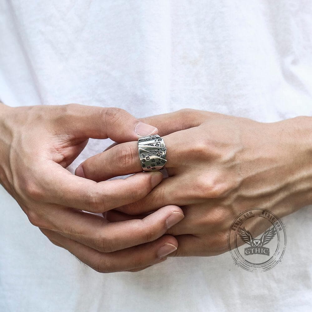 Straight Flush Poker Cards Stainless Steel Ring