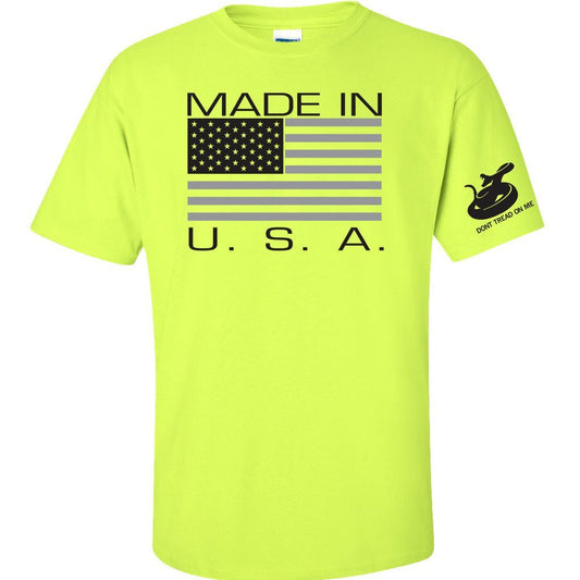 Made in USA - Safety Green HiVIS 50/50 blend T-shirt