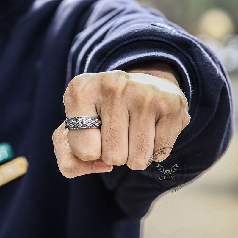 Stylish Evil Eye Stainless Steel Spinner Ring