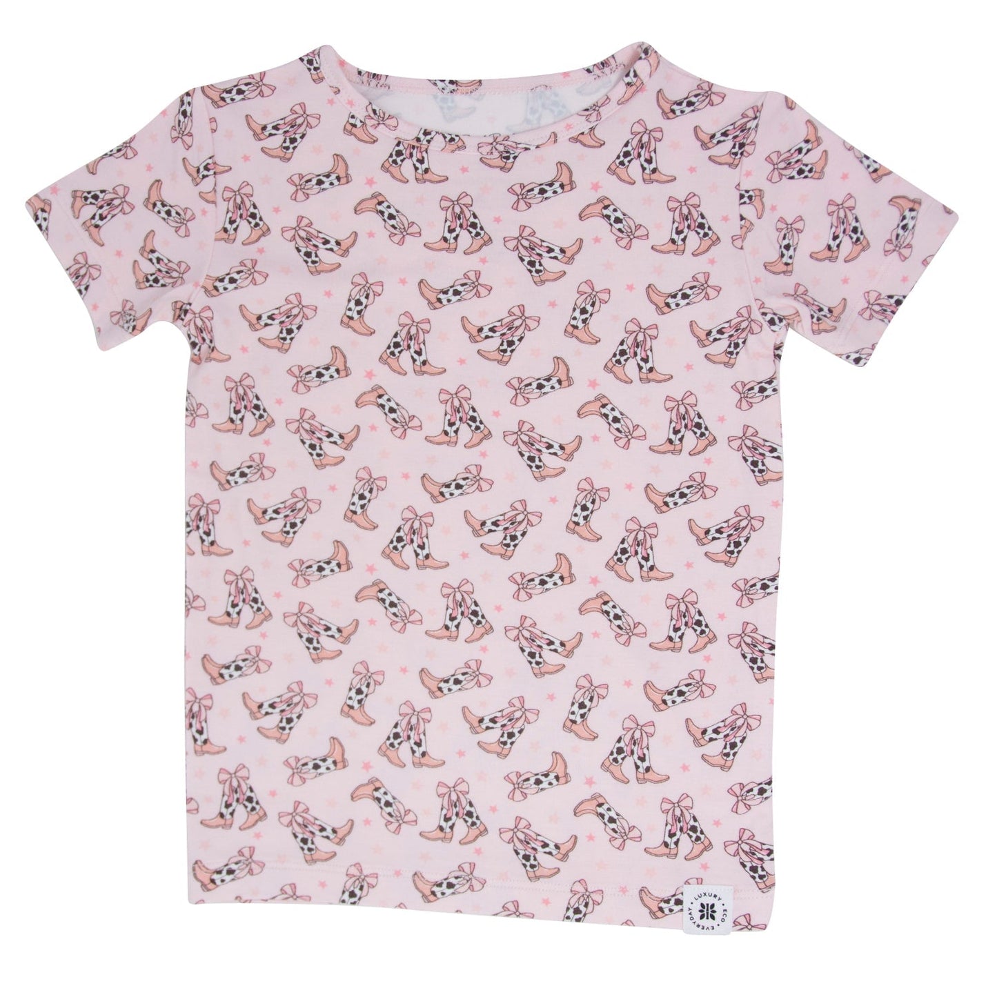 Cowhide Boots Bows Summer Pajama Set