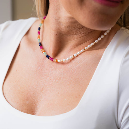 SUNDAY - 18K Gold Plated Freshwater Pearl Necklace