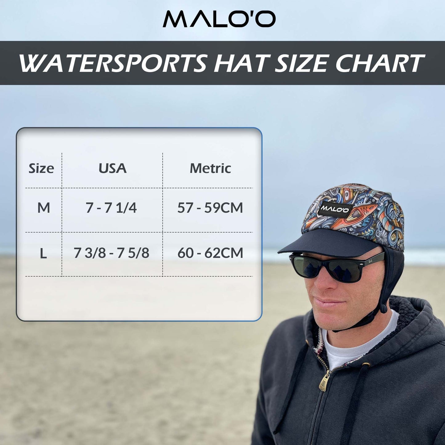 Malo'o Surf & Water Sports Hat – Sun Protection Hat for Surfing & Beach
