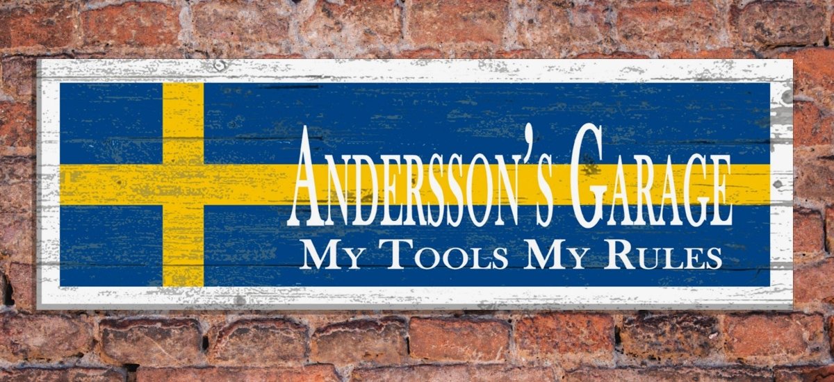 Sweden Flag Swedish Family Name Sign Custom Personalized