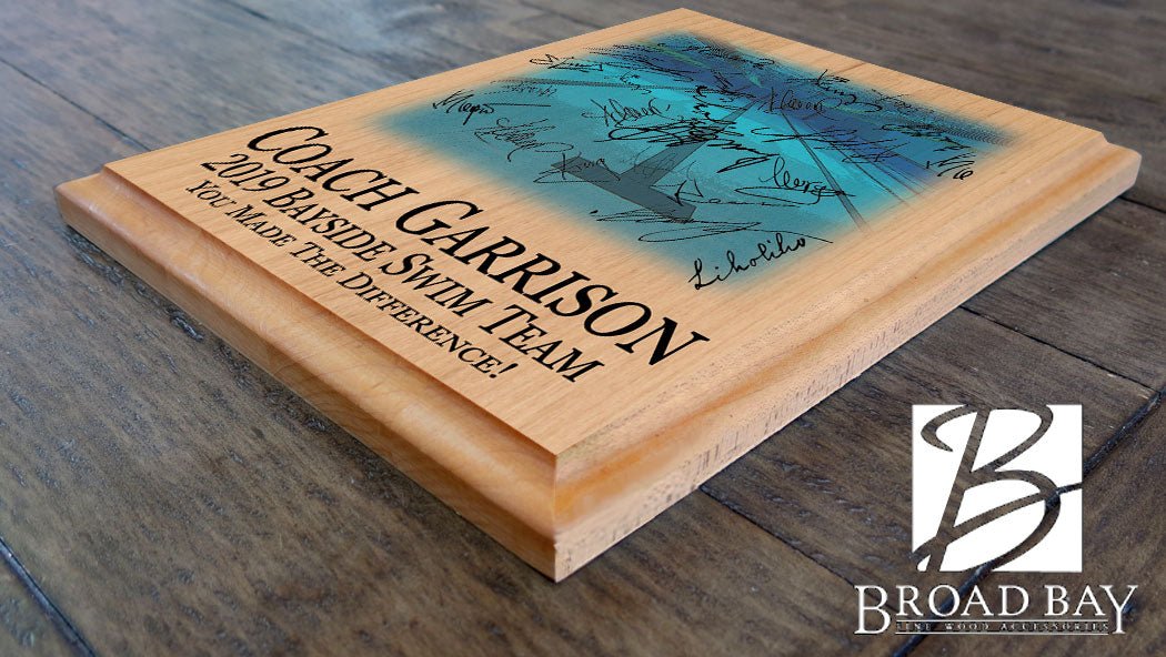 Swim Coach Gift Plaque CUSTOM SIGNABLE For Swimming Team Coaches