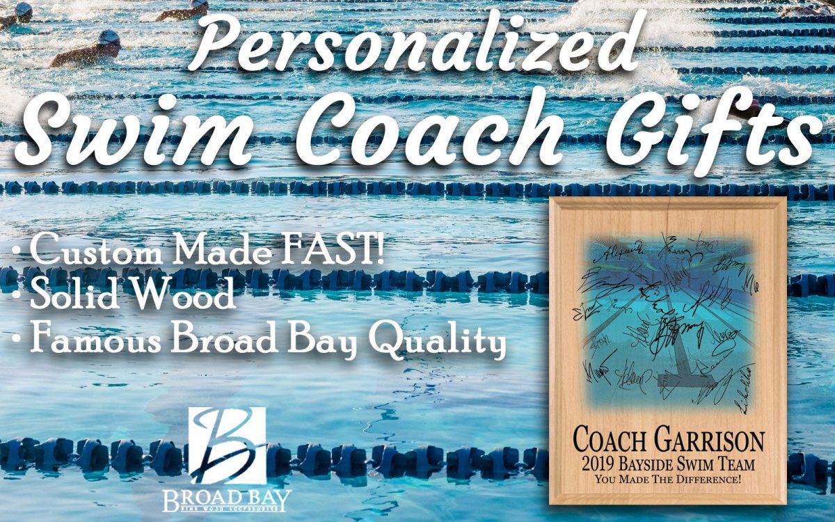 Swim Coach Gift Plaque CUSTOM SIGNABLE For Swimming Team Coaches