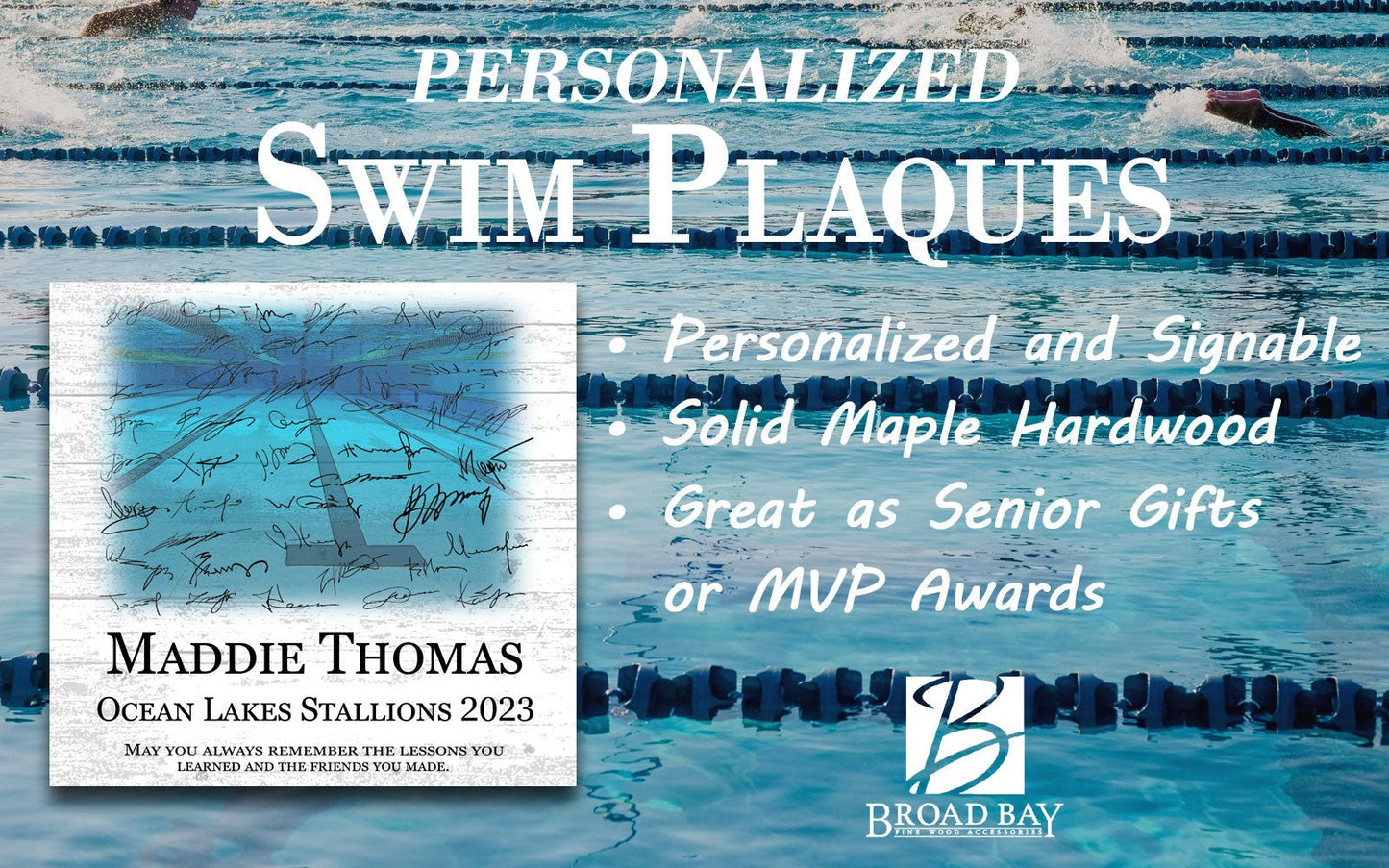 Swimming Trophy Plaque - Swim Award - for Swimmers, Senior Season Gift, MVP or Team Coaches