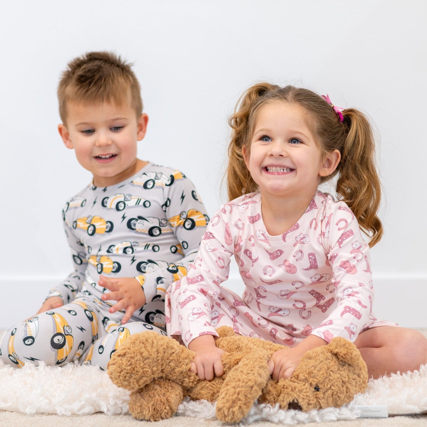 Pink Western Boots Cap Sleeve Swirl Dress