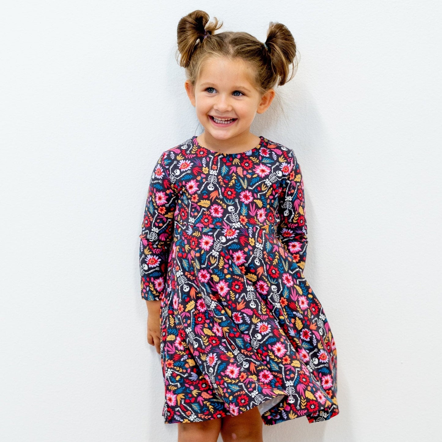 Swirly Girl Dress - Dia de los Muertos