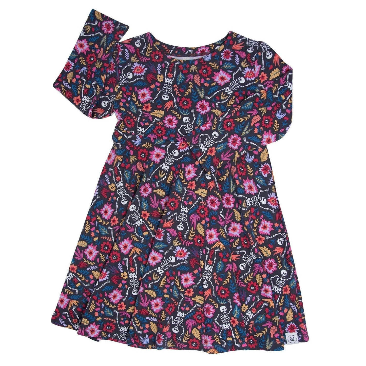 Swirly Girl Dress - Dia de los Muertos