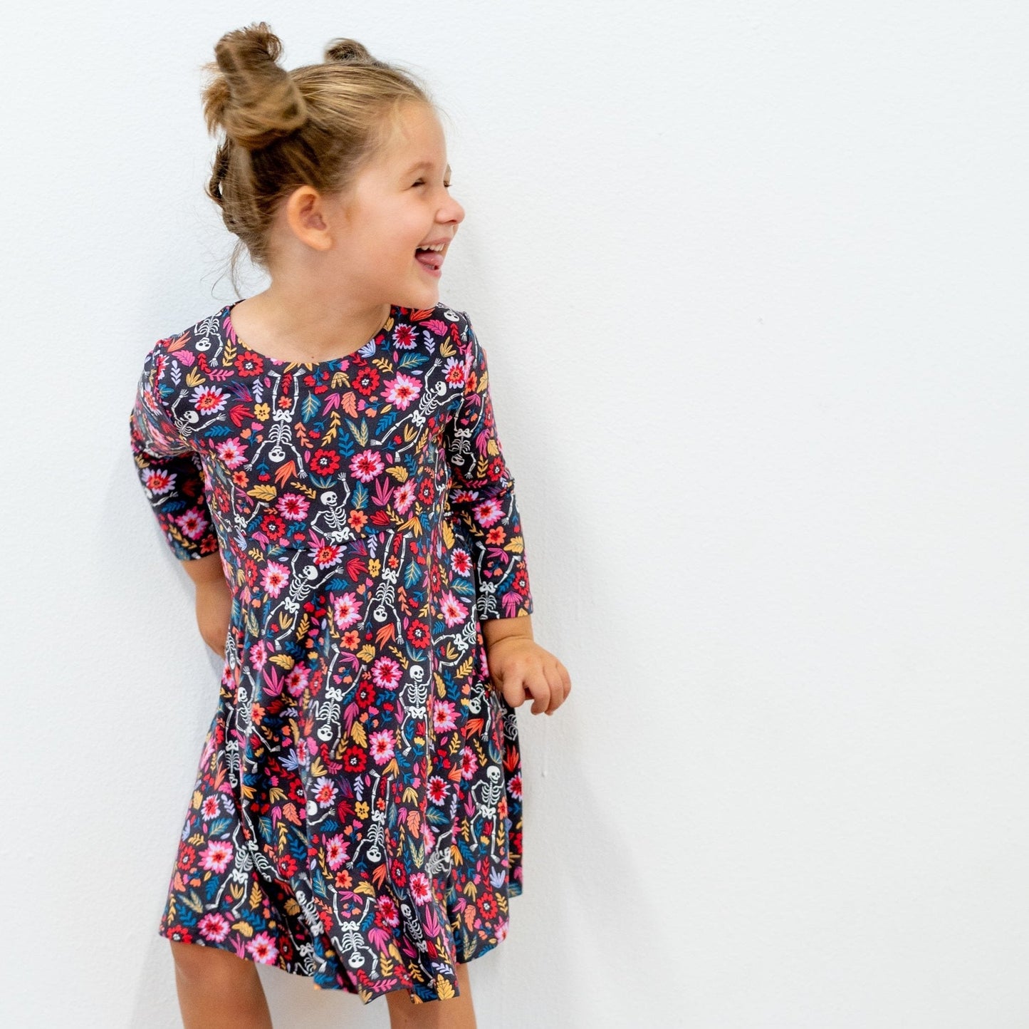 Swirly Girl Dress - Dia de los Muertos
