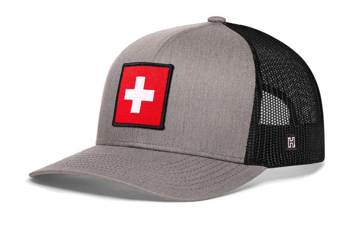 Switzerland Flag International Trucker Hat  |  Swiss Snapback