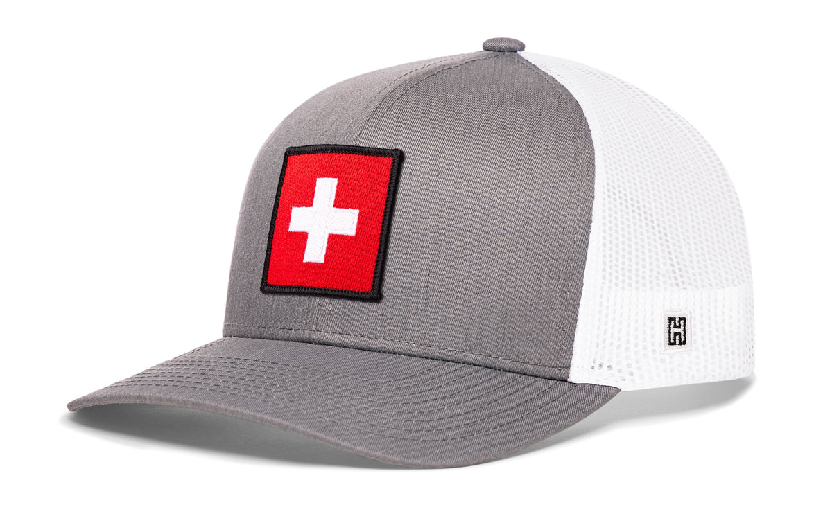 Switzerland Flag International Trucker Hat  |  Swiss Snapback