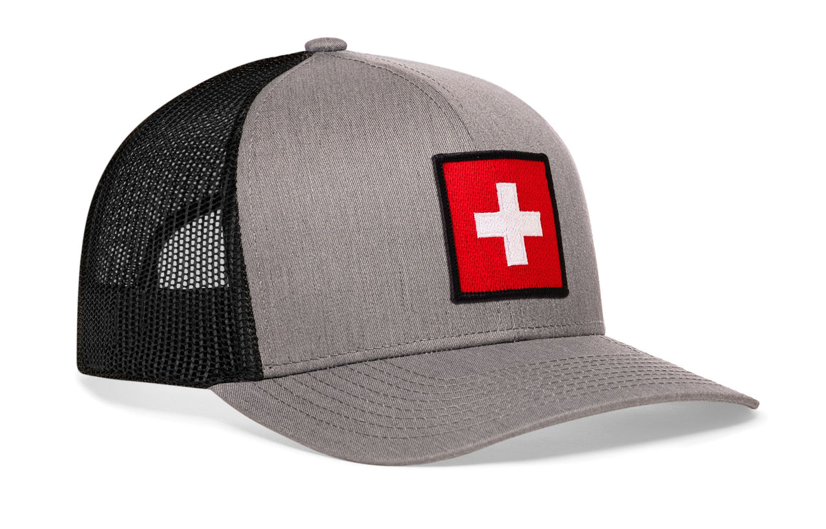 Switzerland Flag International Trucker Hat  |  Swiss Snapback
