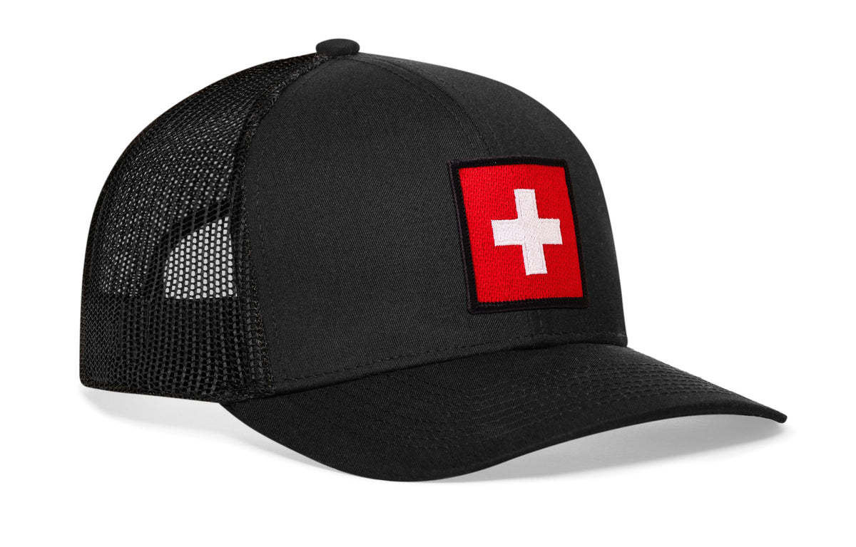 Switzerland Flag International Trucker Hat  |  Swiss Snapback