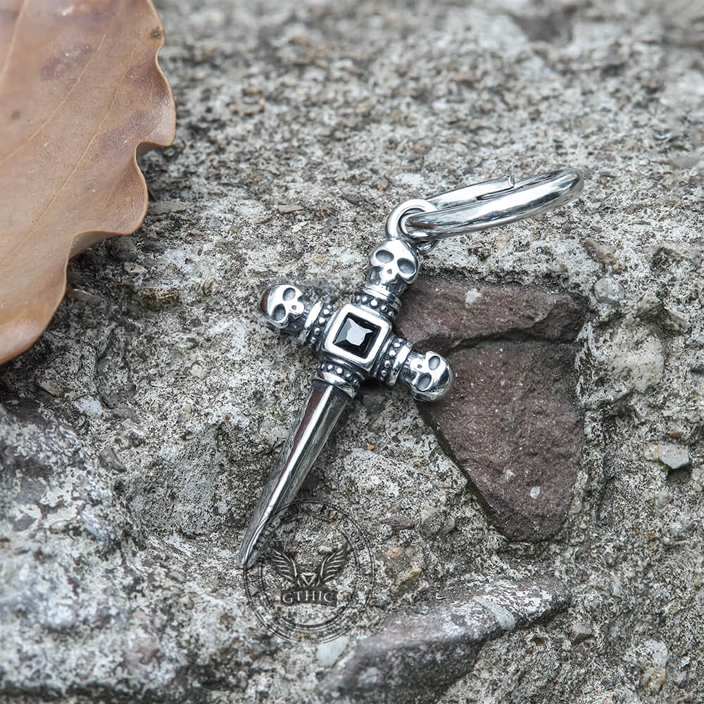 Sword Stainless Steel Skull Earring