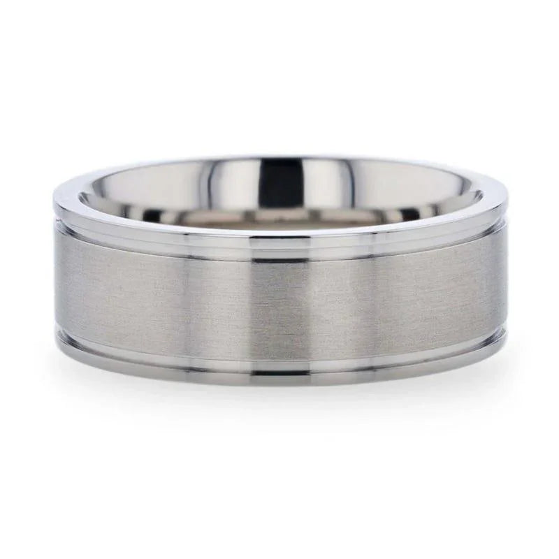 FAIRFIELD Flat Satin Finish Titanium Ring - 8mm
