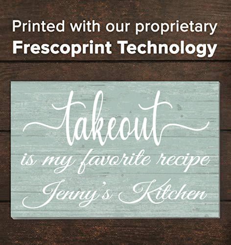 Takeout Is My Favorite Recipe Kitchen Sign with Personalized Name