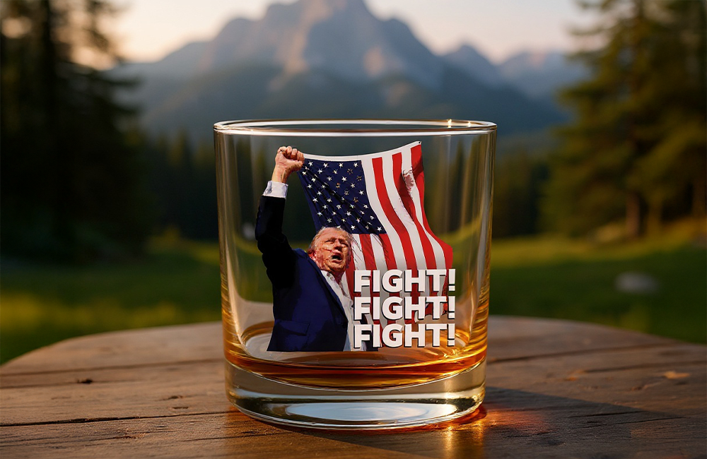 Fight! Fight! Fight! Trump Whiskey Glass