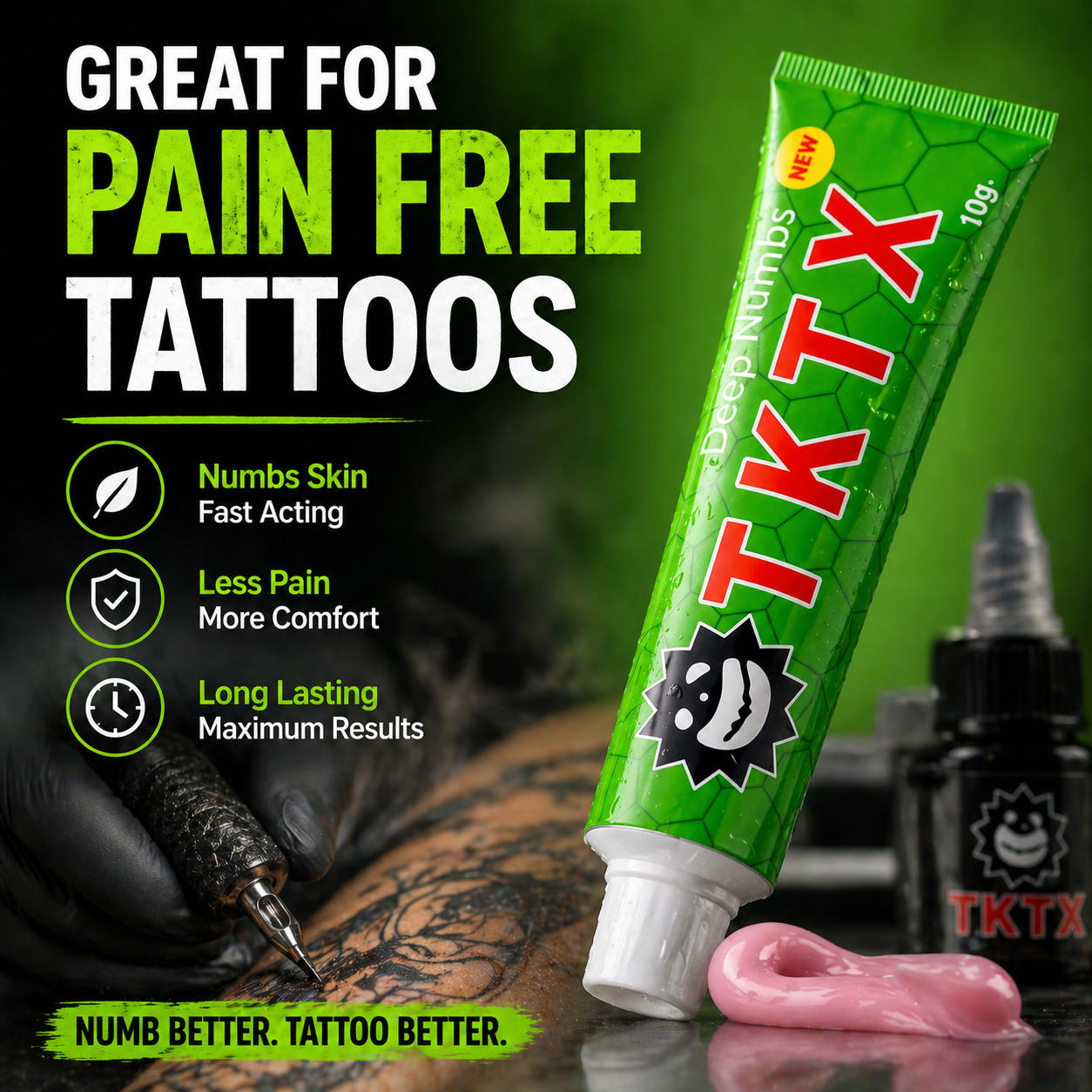Green Tattoo Numbing Cream - 80% Limited Edition