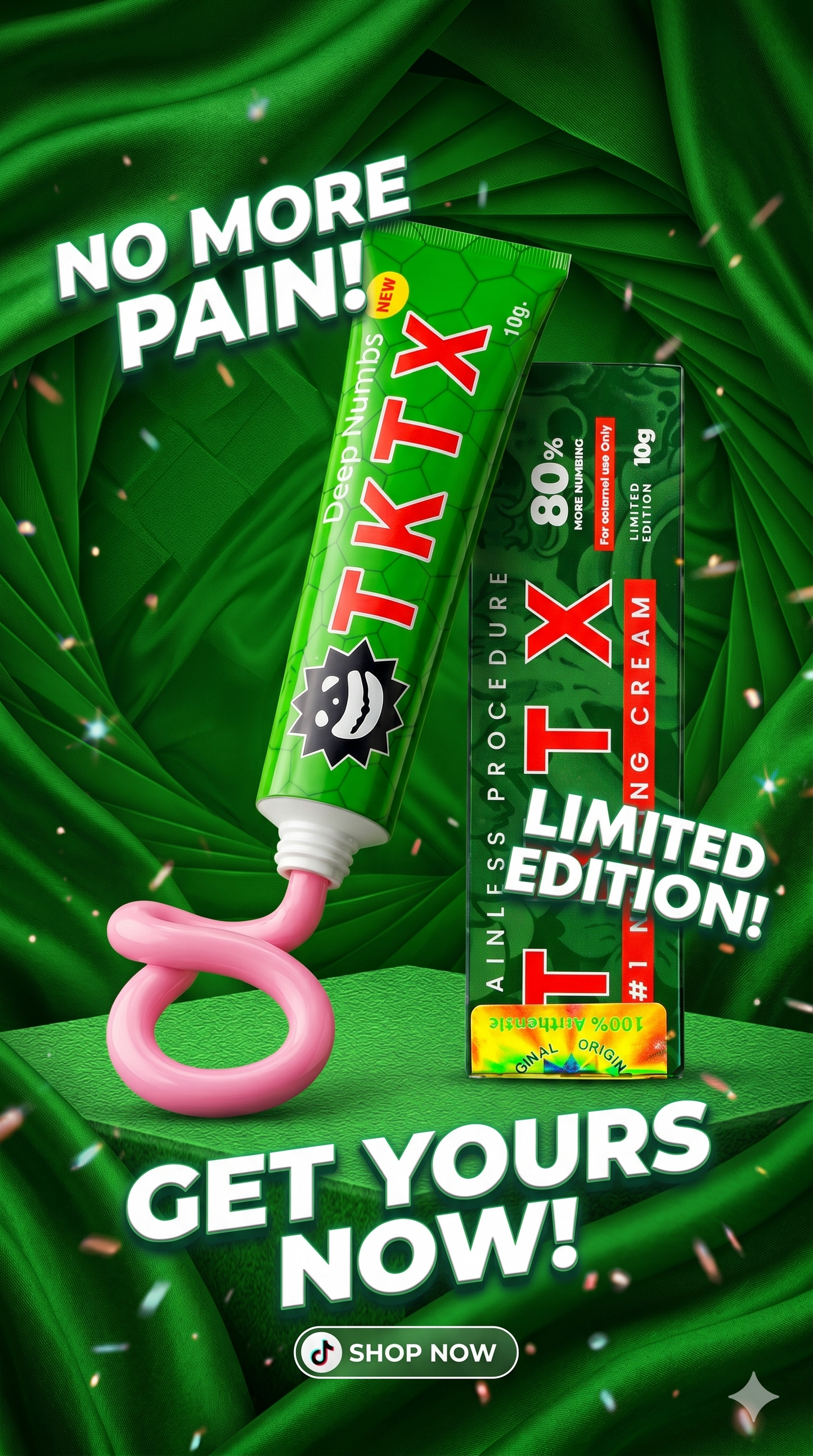 Green Tattoo Numbing Cream - 80% Limited Edition