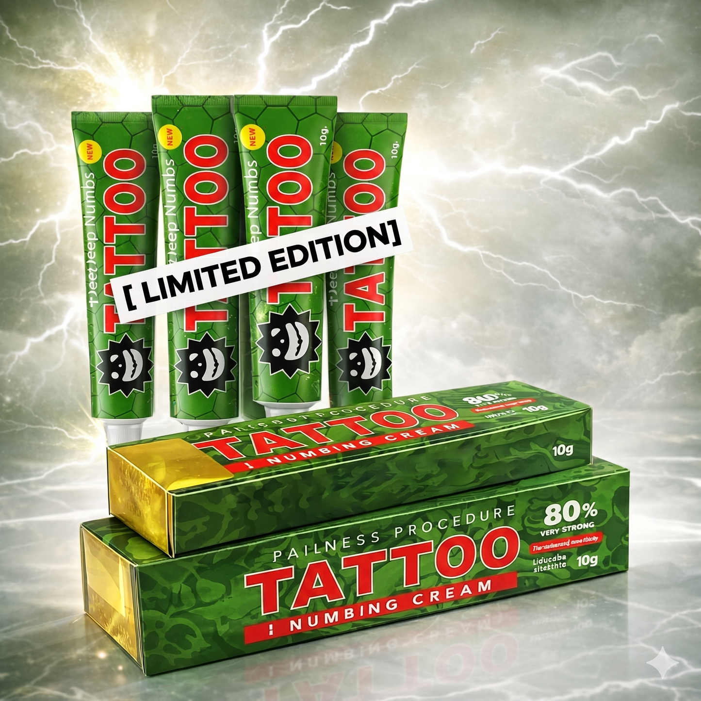 Green Tattoo Numbing Cream - Limited Edition 80%