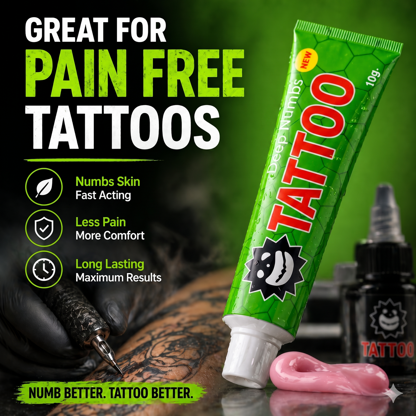 Green Tattoo Numbing Cream - Limited Edition 80%