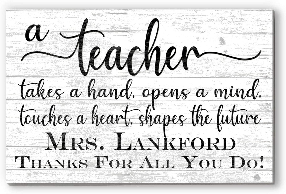 Teacher Gift Plaque Custom Sign Class Appreciation Gift for Men or Women Educators