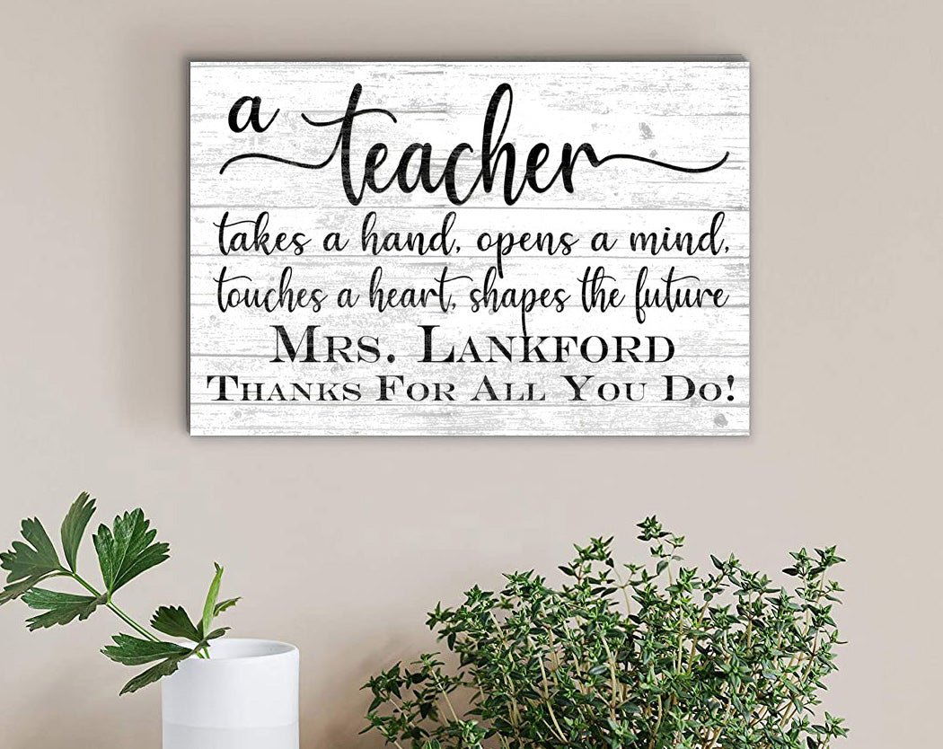 Teacher Gift Plaque Custom Sign Class Appreciation Gift for Men or Women Educators