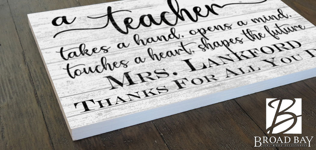 Teacher Gift Plaque Custom Sign Class Appreciation Gift for Men or Women Educators