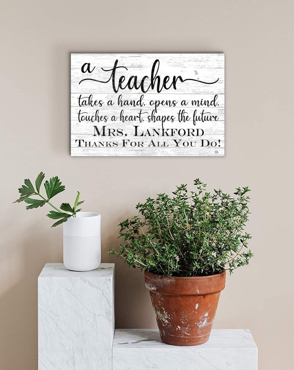 Teacher Gift Plaque Custom Sign Class Appreciation Gift for Men or Women Educators