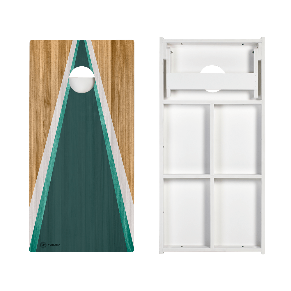 Teak & Teal Triangle Versatex All-Weather Cornhole Boards
