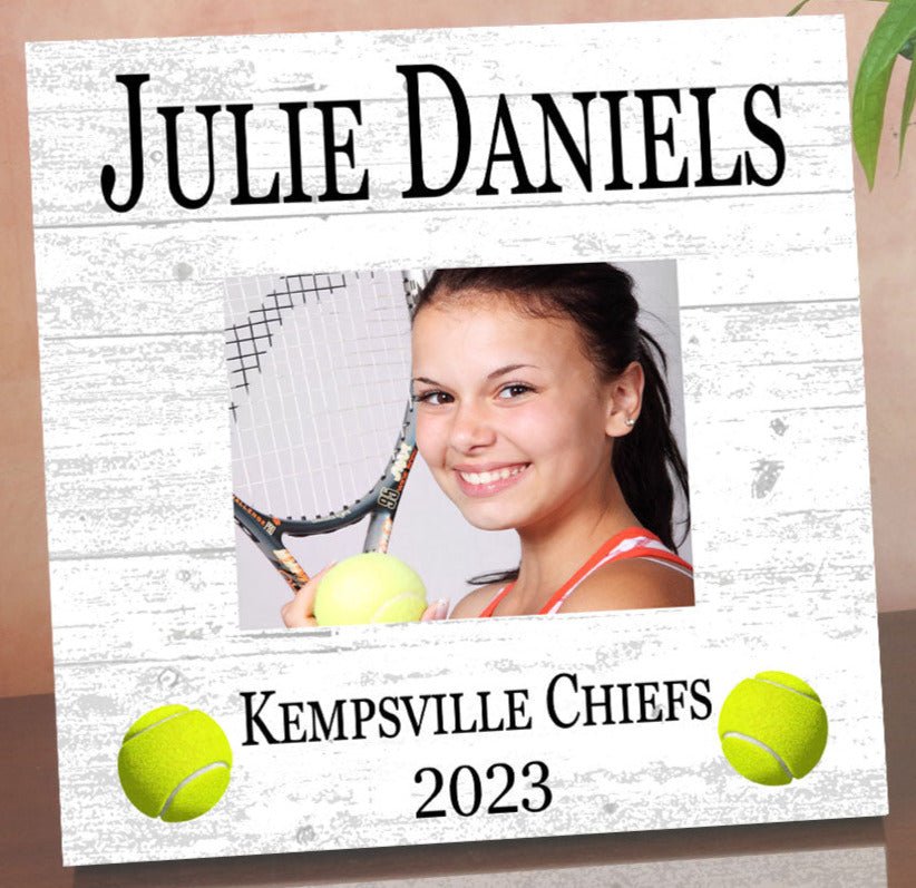 Tennis Recognition Award Plaque Photo Frame for MVP or Senior Season End Gift