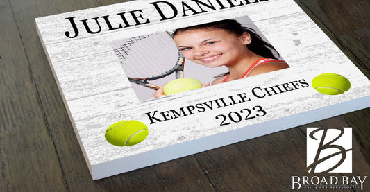 Tennis Recognition Award Plaque Photo Frame for MVP or Senior Season End Gift