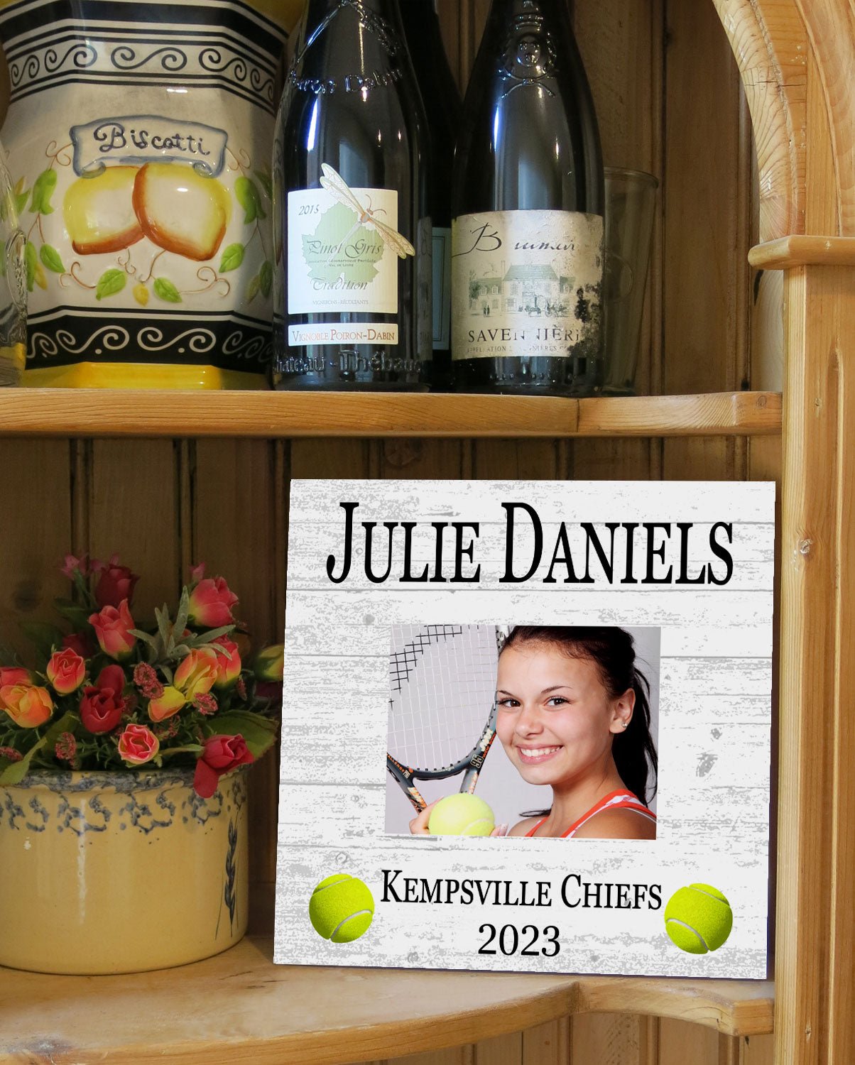 Tennis Recognition Award Plaque Photo Frame for MVP or Senior Season End Gift