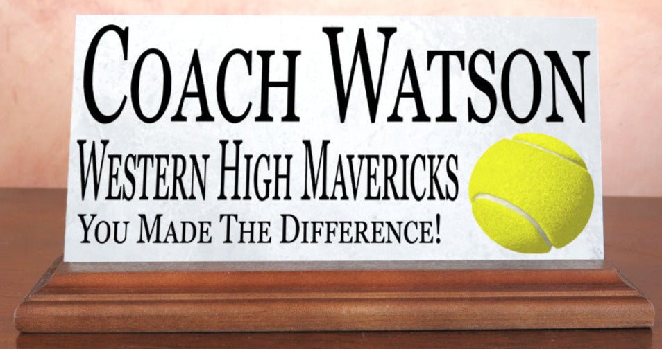 Tennis Coach Gift Plaque Custom Team Appreciation Award For Great Coaches