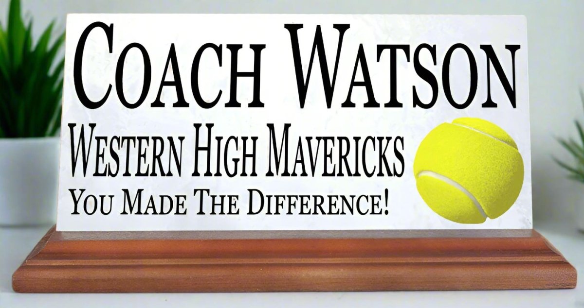Tennis Coach Gift Plaque Custom Team Appreciation Award For Great Coaches