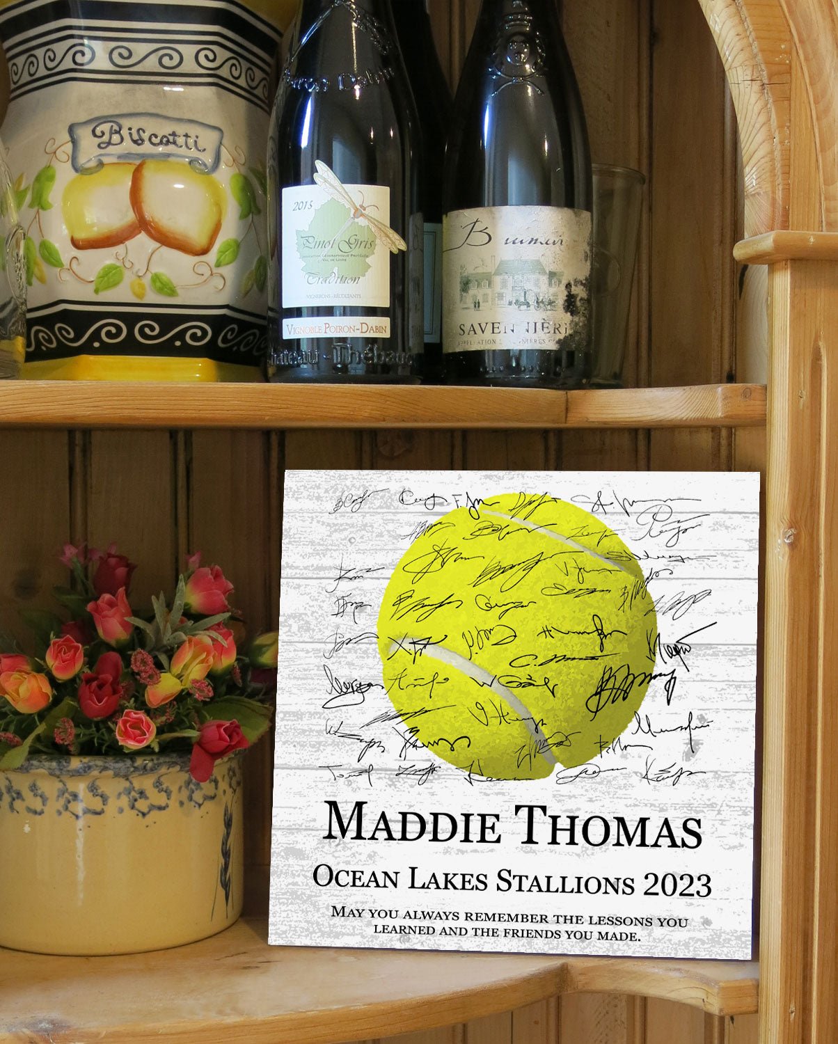 Tennis Trophy Plaque - Recognition Award - for Players, Senior Season Gift, MVP or Coaches