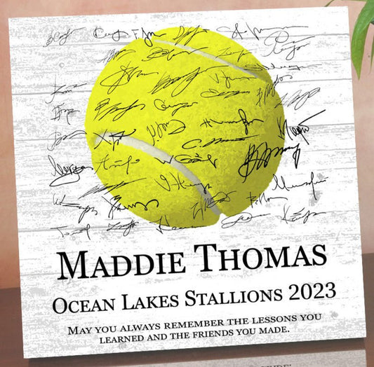 Tennis Trophy Plaque - Recognition Award - for Players, Senior Season Gift, MVP or Coaches