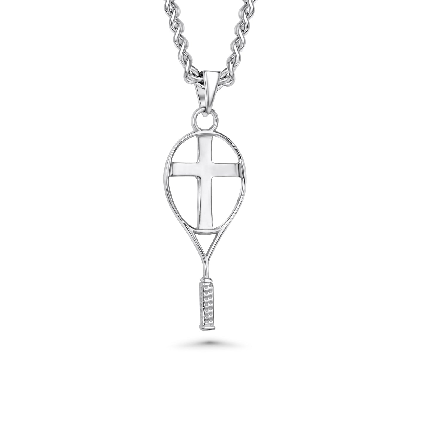 Tennis Racket Cross Necklace