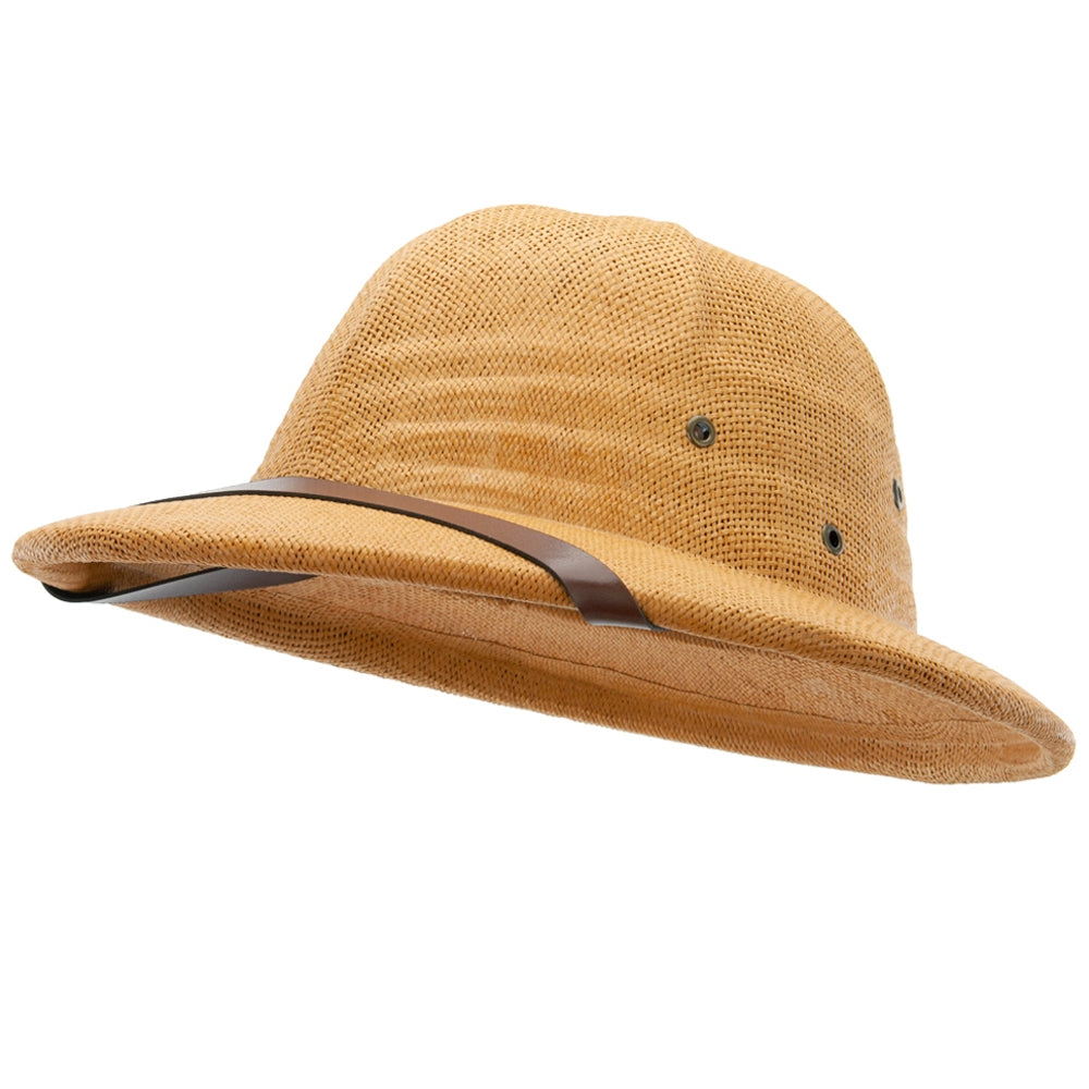 UPF 50+ Pith Helmet Twisted Toyo with Flower Ribbon