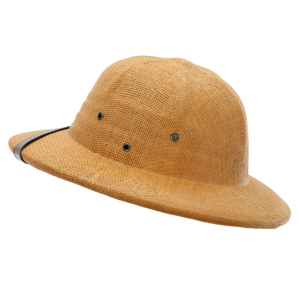 UPF 50+ Pith Helmet Twisted Toyo with Flower Ribbon