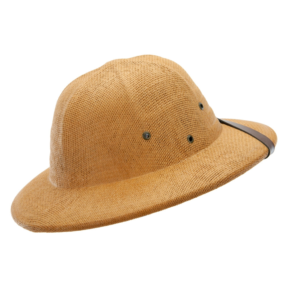 UPF 50+ Pith Helmet Twisted Toyo with Flower Ribbon