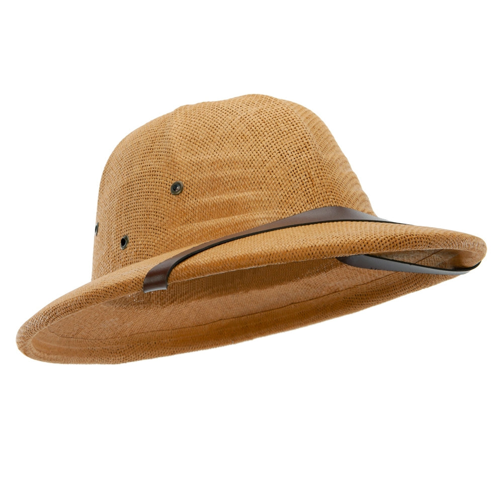 UPF 50+ Pith Helmet Twisted Toyo with Flower Ribbon