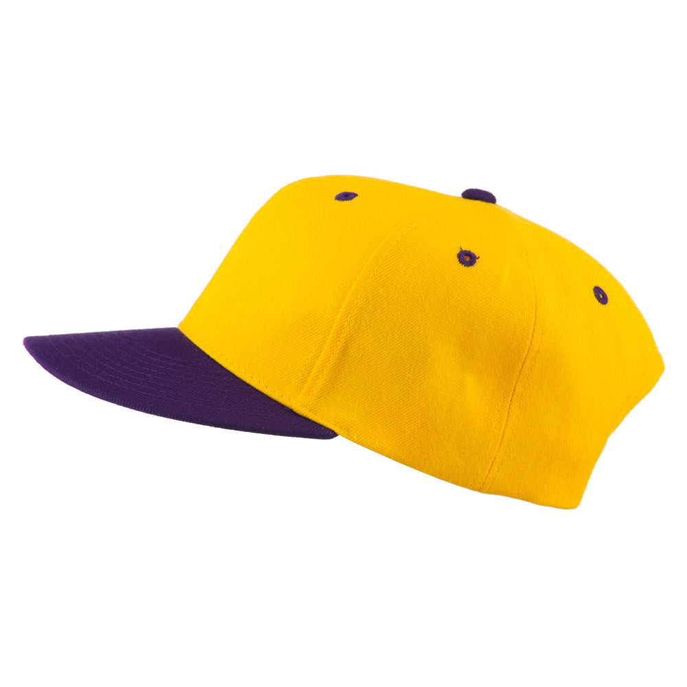 Two Tone Flat Bill Adjustable Ball Cap