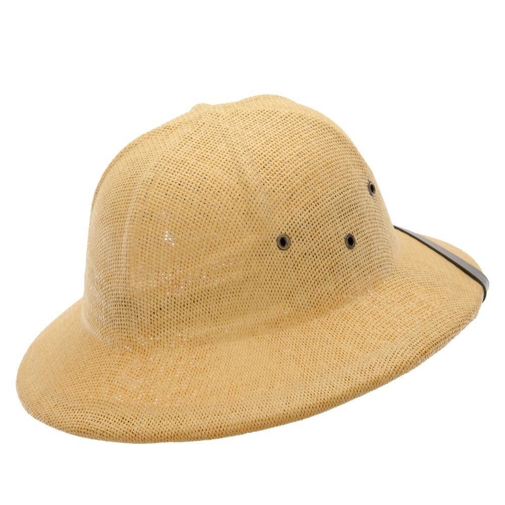 UPF 50+ Pith Helmet Twisted Toyo with Flower Ribbon